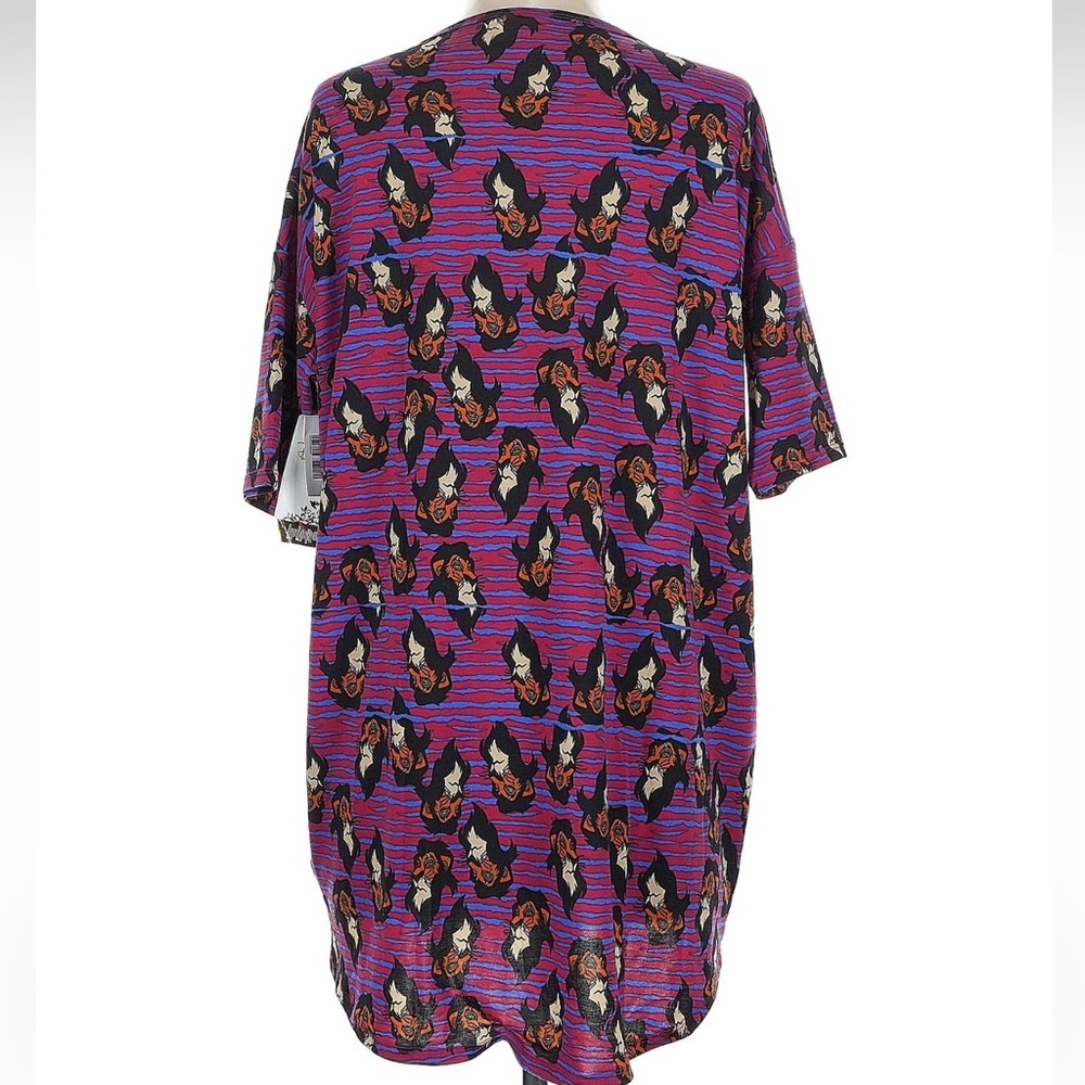 LuLaRoe Irma High Low Tunic Shirt Disney Villains Scar Lion King Size XXS NWT - Picture 4 of 6